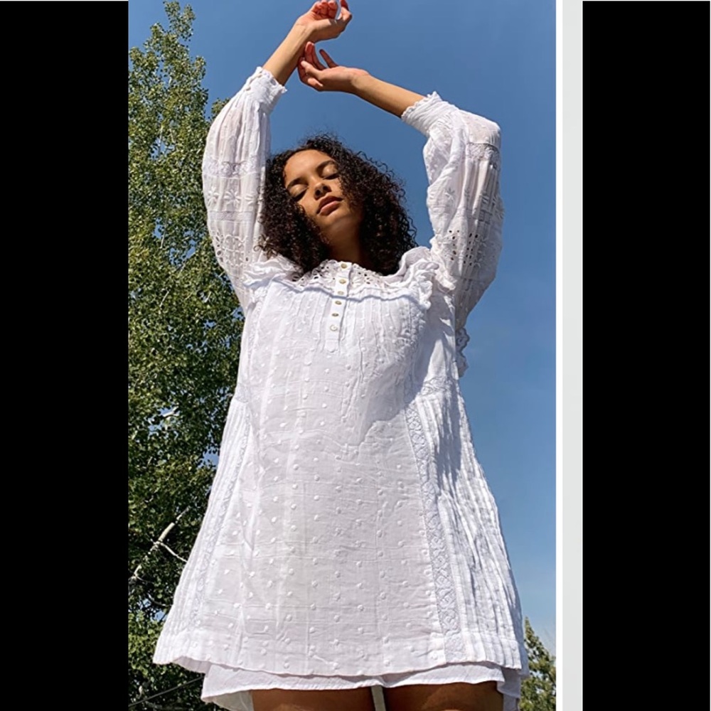 NWT Loveshackfancy Baxter White Cotton Dress  XS